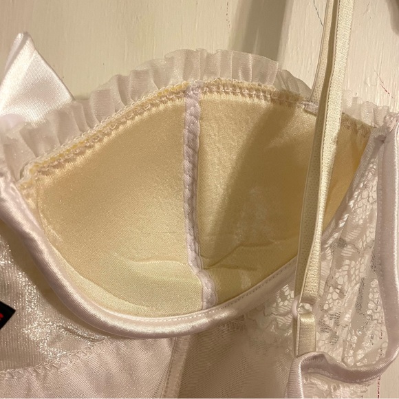 Coquette White Lacy Chemise with Padded Bra | Sexy Sparkly Lingerie Bride Lace - Picture 12 of 14